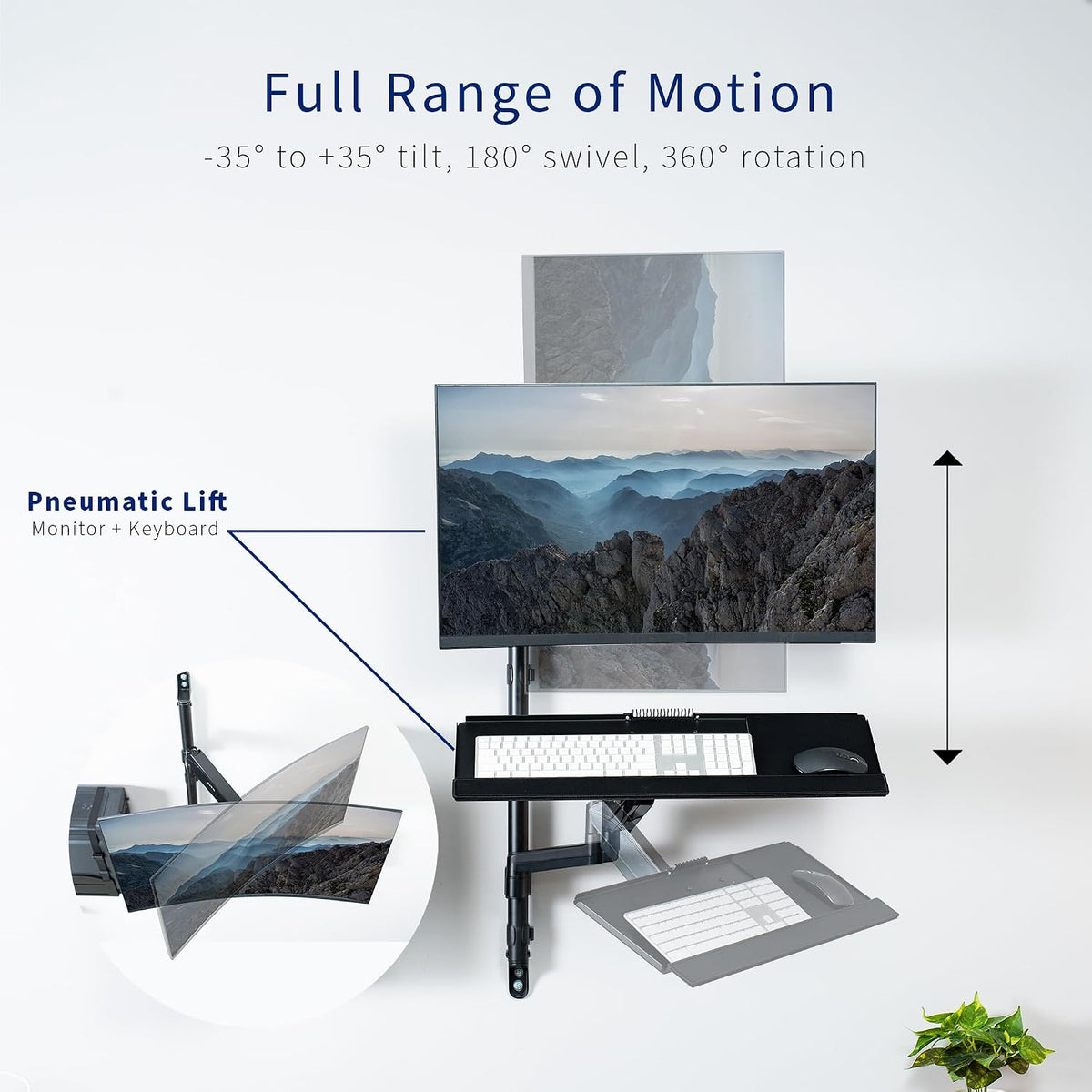 VIVO Black Clamp-on Monitor & Keyboard Tray Desk Mount, STAND-SIT1BW