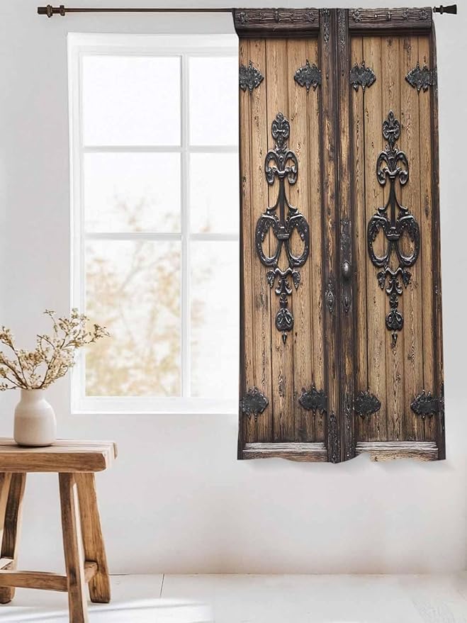 Sheer Curtains 72 Inches Long, Barn Door Semi Sheer Curtains Light Filtering