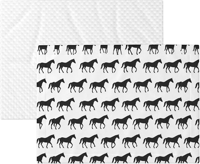 Dog and Cat Blanket in One, Abstract Horse, Double Sided Plush Throw with Raised Dot Pattern on One Side and Flat Velvet on Other for Variety