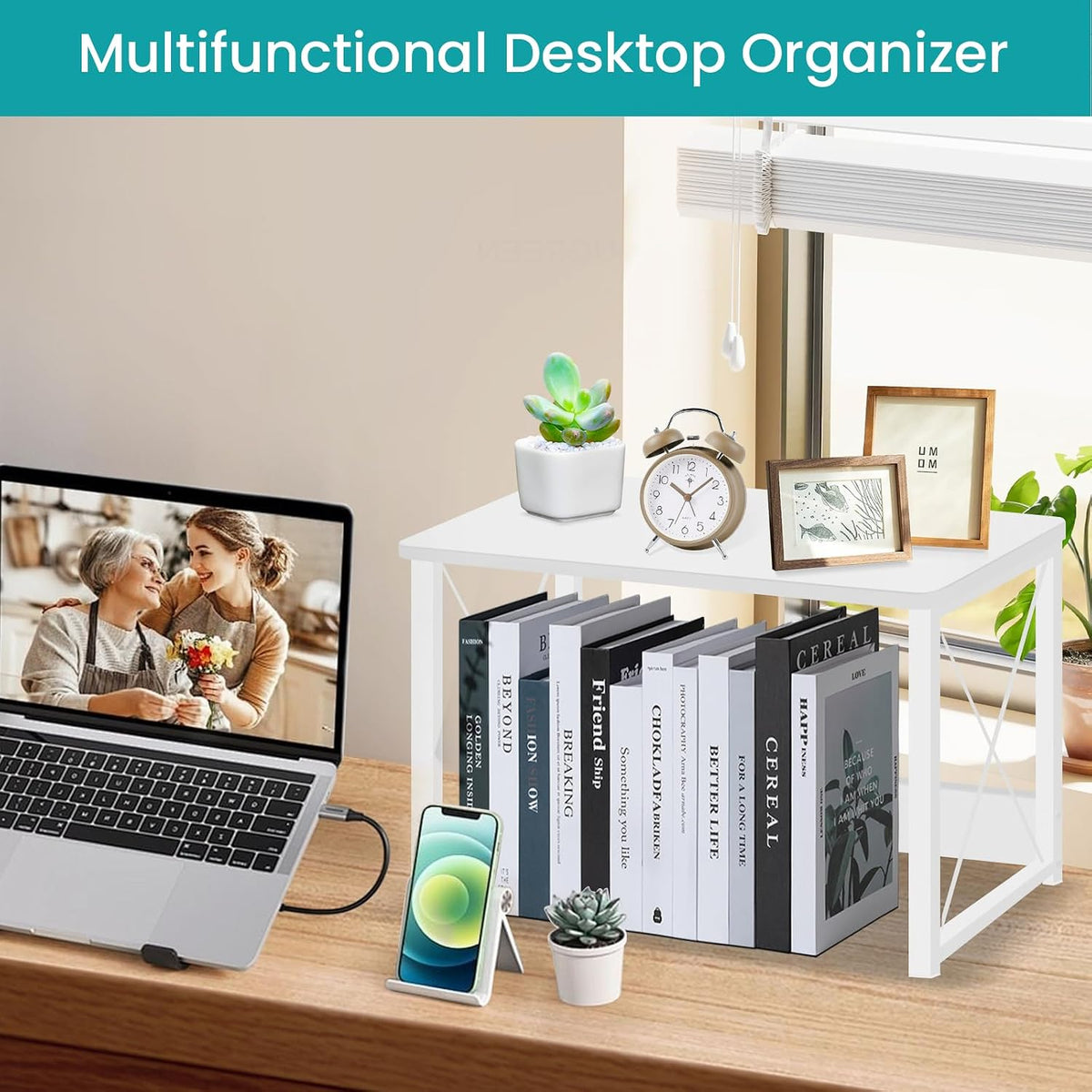 ELITEROO Desktop Printer Stand with Storage, Printer Stand Shelf