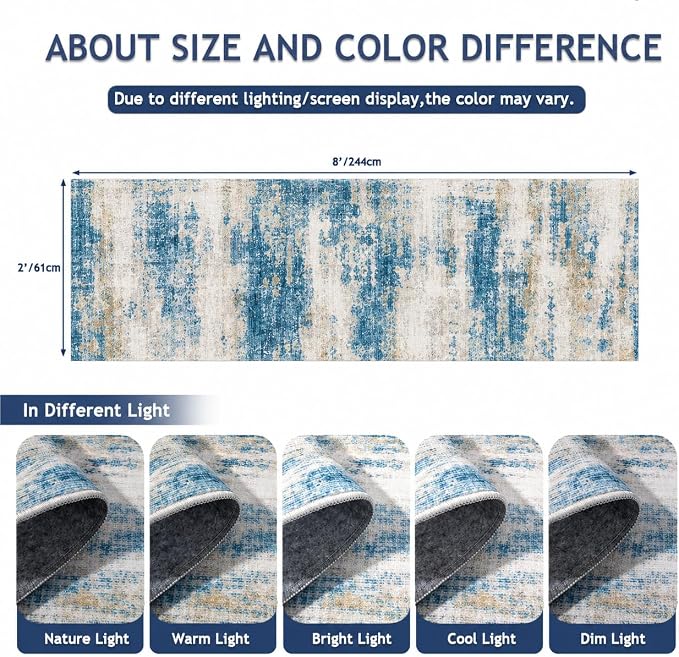 Runners for Hallways 2x8 Kitchen Runner Rugs，Modern Abstract Rug Runners for