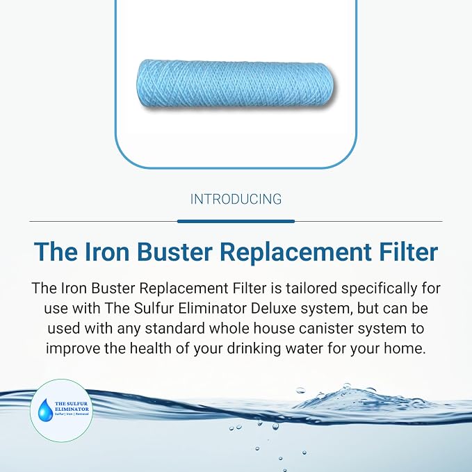 The Sulfur Eliminator Iron Buster Replacement Well Water Filter, Designed