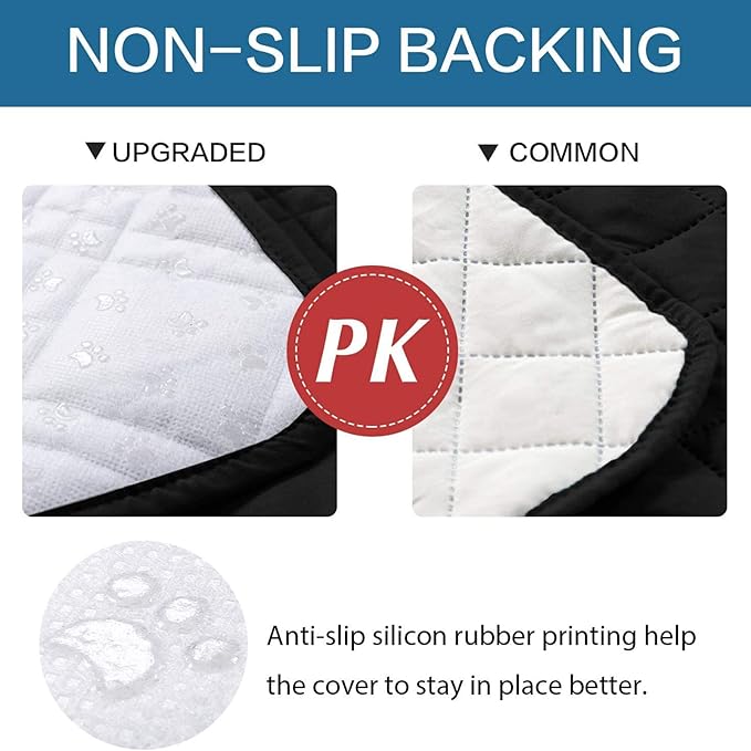 Waterproof Dog Bed Cover, Reversible Blanket Washable Pet Dog Pee Pad, Incontinence Underpads, Furniture Bed Couch Sofa Protector Cover Leak Proof for Dog Cat Kid, 82"x86" (Black)