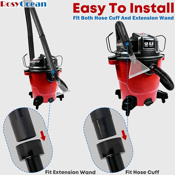 Compatible with All Shop Vacs Extractor Attachment with 2-1/2" & 1-7/8" &