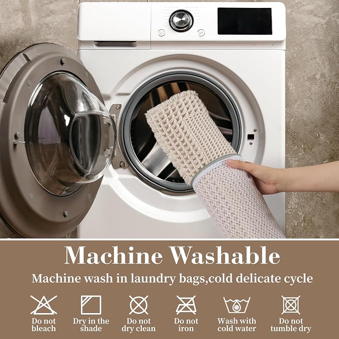 RESARE Waffle Bath Mat for Bathroom, Super Absorbent Bathroom Rugs Non Slip