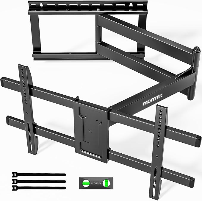 monTEK Long Arm TV Wall Mount for Most 43-80 Inch TVs, 42 Inch Long Extension TV Mount Swivel and Tilt, Full Motion Wall Mount Tv Bracket Fit Max VESA 600 x 400mm, Up to 110 lbs, 16”,18” Studs