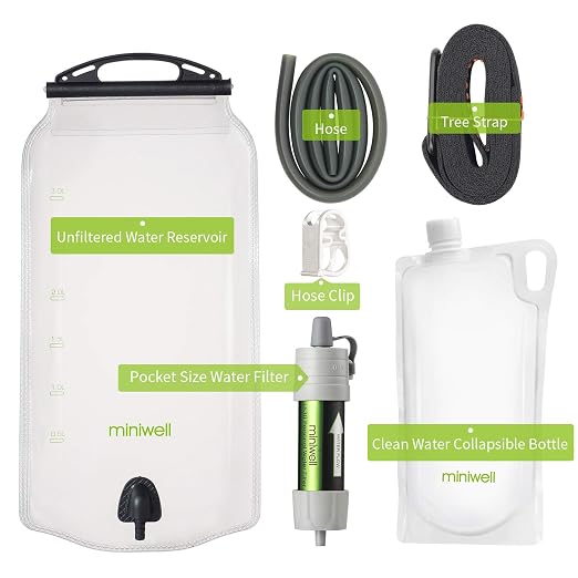 miniwell Gravity Water Filter Ultralight Multi-Purpose Hiking Accessories