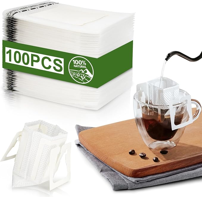 CARGEN 100Pcs Portable Coffee Filter Paper Bag