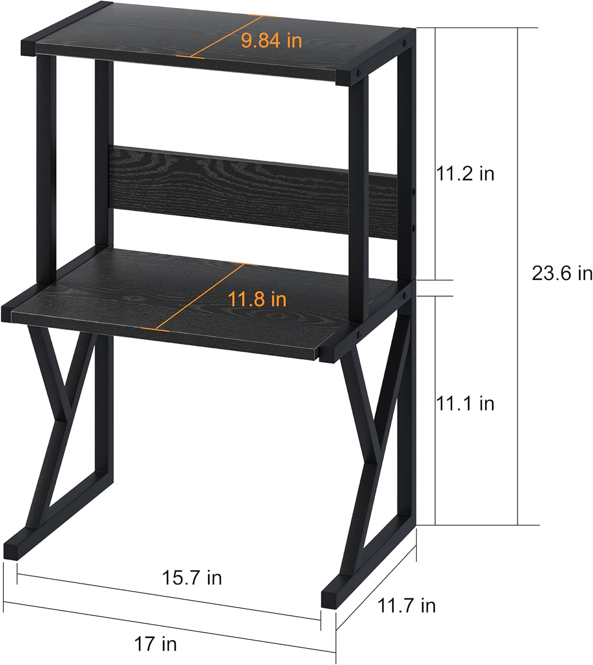 aboxoo Printer Stand for Desk to Save Space, Metal+Wood for Home Office
