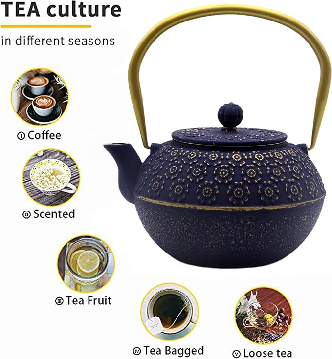 33.8oz Small Cast Iron Tea Kettle