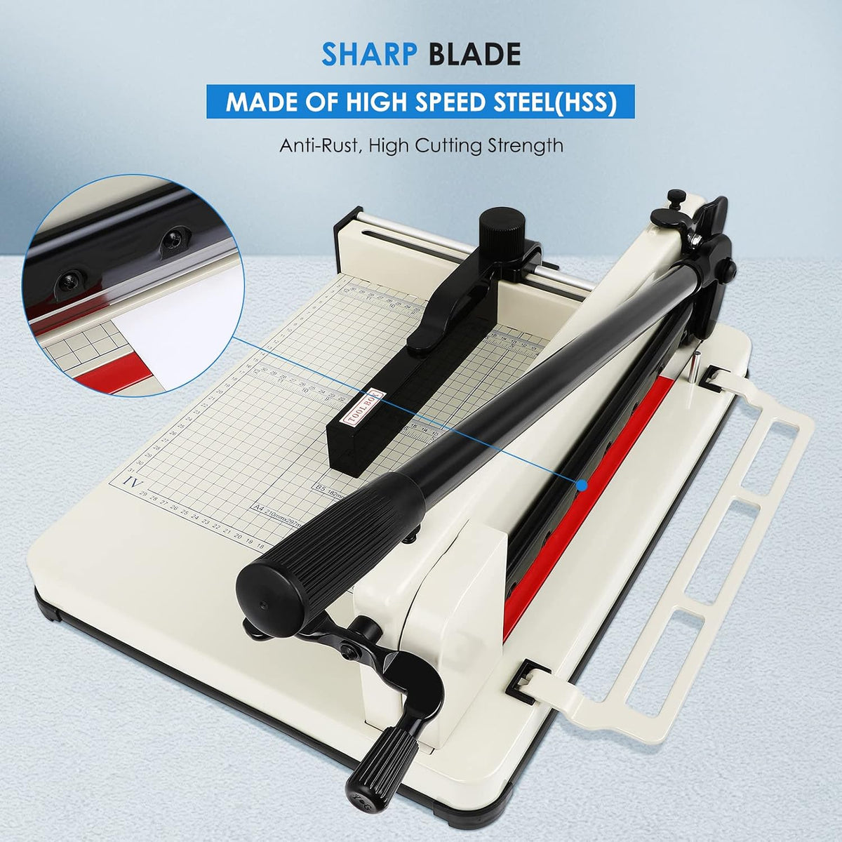 Heavy Duty Paper Cutter,17 Inch Guillotine Paper Cutter, One Replacement Blade for Free Cortadora de Papel 500 Sheets Papers, Paper Scrap Slicer Trimmer for Cardstock Cards Office Home School