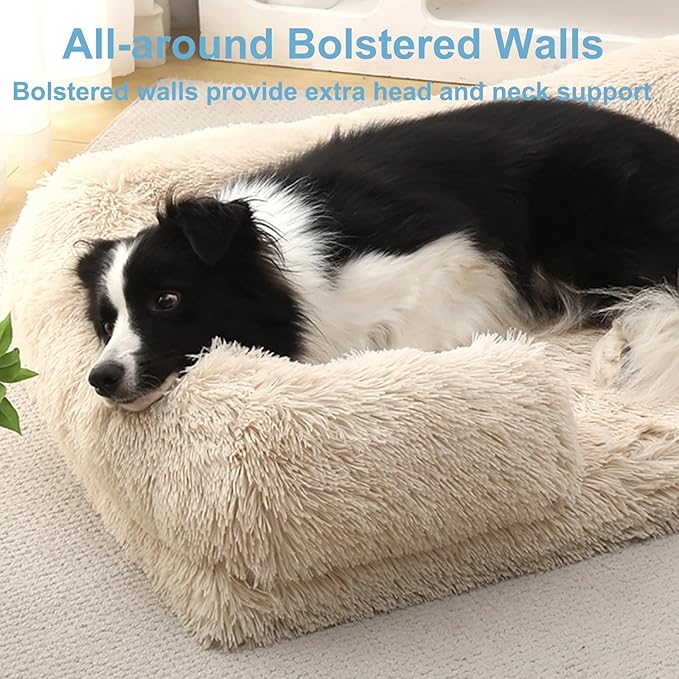 Dog Beds Large Sized dog Orthopedic, Sofa Dog Bed with Waterproof Lining and Nonskid Bottom, Rectangle Washable Dog Bed for Medium Small Dogs and Cats Comfortable ( Color : Brown3 , Size : 51 x 35" )