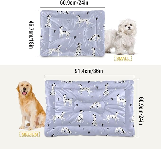 Funny Cartoon Dalmatian Dogs Pet Bed Cute Dog Bed Mat Absorbing Non Slip Pad Pet Sleeping Mat for Small, Medium, and Large Dogs Puppy Cat 24 in x 18 in