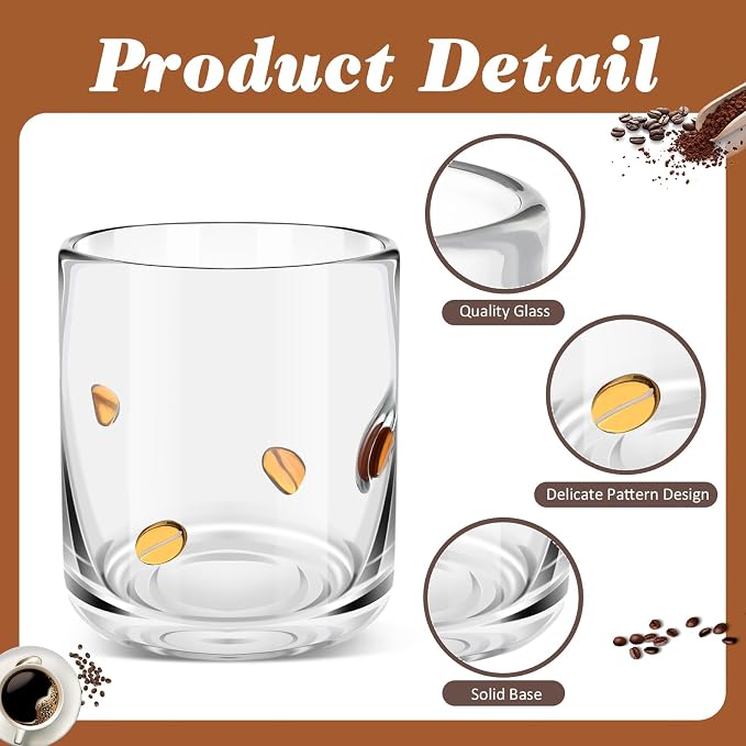 SiliFine 2 Pcs Coffee Icon Juice Glasses