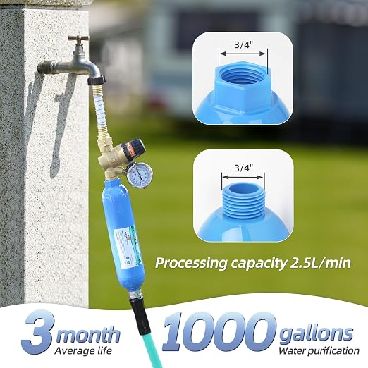 OULEME RV Water Filter, Inline Water Hose Filter