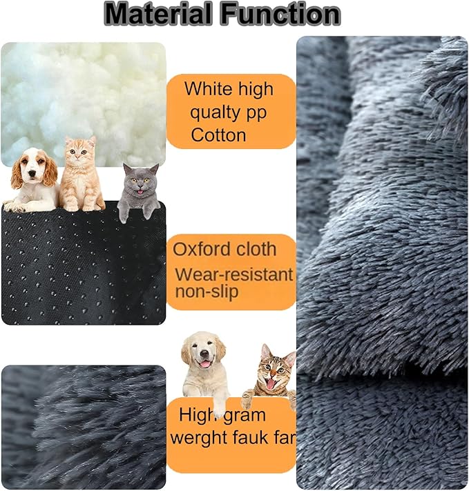 Dog Crate Mat, Dog Bed for Large Dogs, Comfy Fluffy Kennel Pad Anti-Slip for Dog beds & Furniture, Quilted Dog Bed for Pets for Medium/Small Dogs Cats (Color : Black, Size : 30x21)