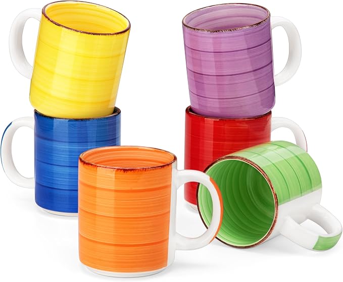 vancasso Bonita Ceramic Coffee Mug Set of 6, 16 Oz Coffee Cups