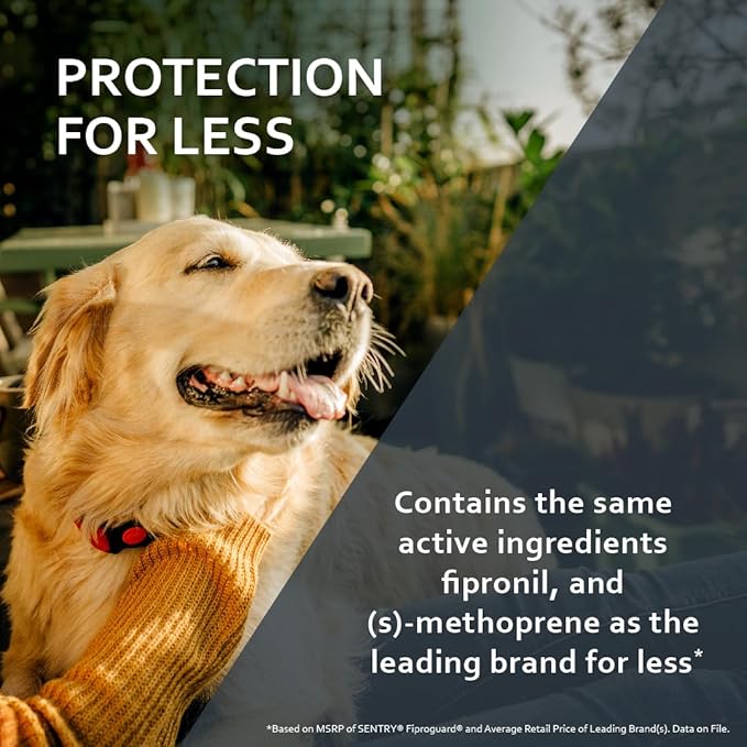 Sentry Fiproguard for Dogs, Flea and Tick Prevention for Dogs (89-132 Pounds), Includes 3 Month Supply of Topical Flea Treatments