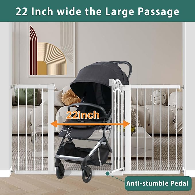 Fairy Baby 65.4"-68.1" Extra Wide Press Mounted Baby Gate Indoor for Kids Or Pets Walk Thru No Drill Long Dog Gates for The House Doorway Child Safety Gate