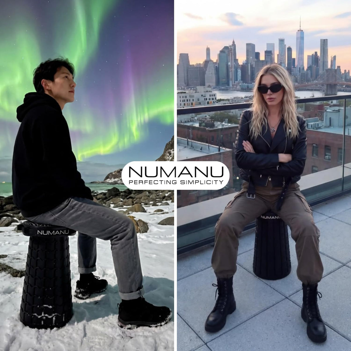 NUMANU XXL Cushioned Collapsible Stool for Adults, Folding Seat, 1000 lbs