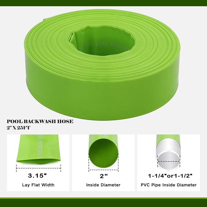 Eastrans 2'' x 25 FT Pool Backwash Hose