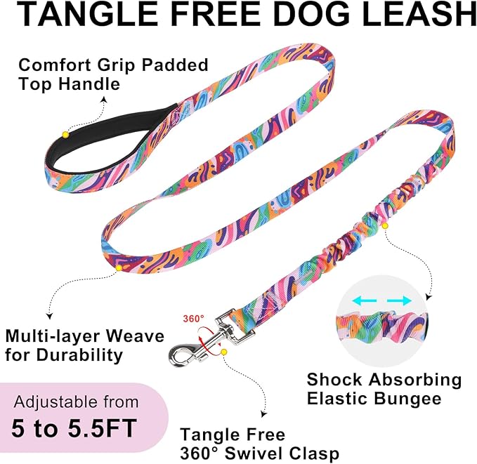 BEAUTYZOO Dog Harness for Small Dogs,No Pull Dog Harness and Leash Set,Soft Escape Proof Puppy Vest Harness with Handle,Reflective Lightweight Step in Harness for Girl Boy Dogs,Pink_Print XS