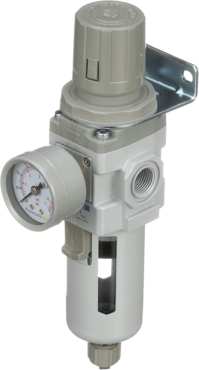 PneumaticPlus SAW300-N03BG Compressed Air Filter Regulator Piggyback Combo 3/8"
