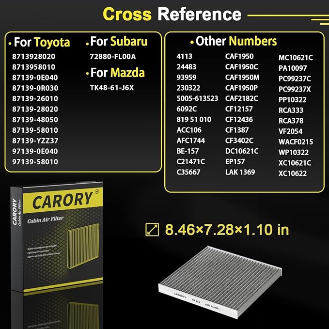 Cabin Air Filter w/Activated Carbon