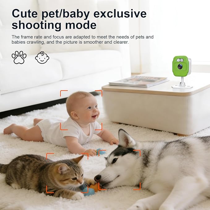 2Pcs 1080P WiFi Security Cameras, Baby Monitor Indoor Security Camera, Cat&Dog Camera with Motion Detection Indoor Camera, Full Color Night Vision,Two-Way Voice and Siren, Cloud Storage