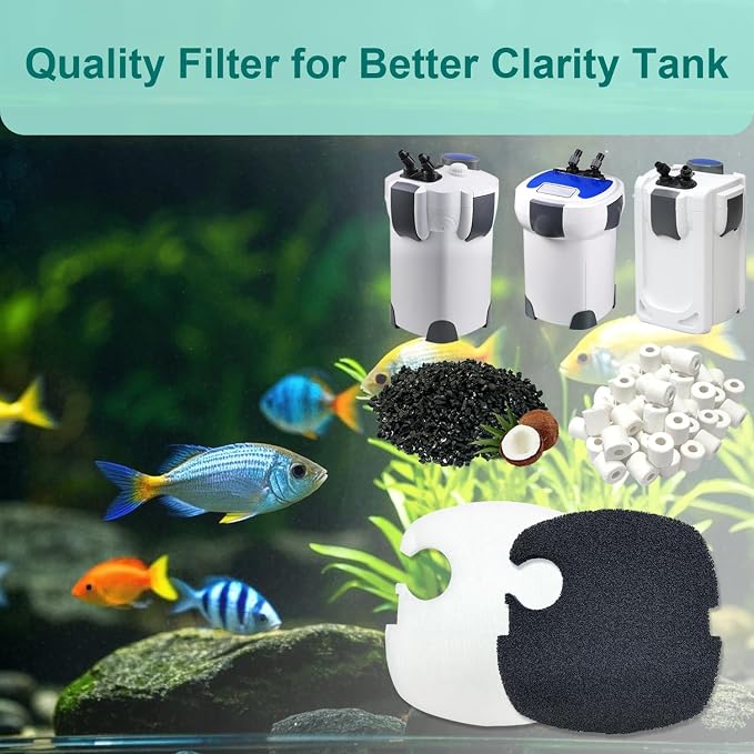 16-Set Aquarium Filter Replacement Media Compatible