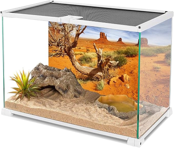 AWERT 30x18 inches Reptile Habitat Background Orange Desert Terrarium Background Polyester Background