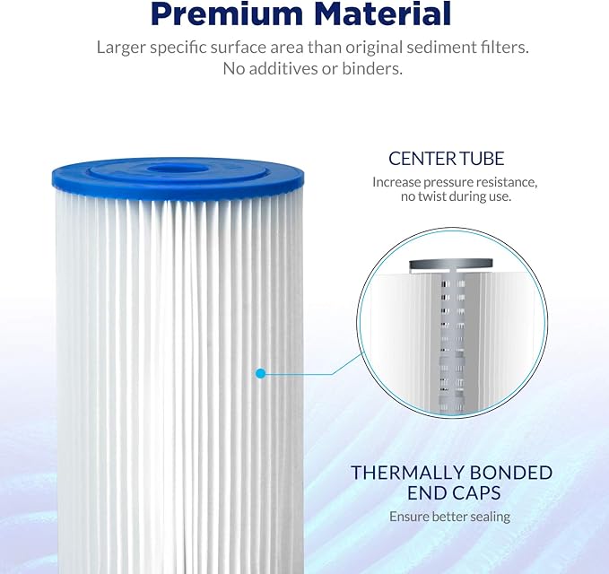 Membrane Solutions 20 Micron Pleated Water Filter Home 10"x4.5" Whole House