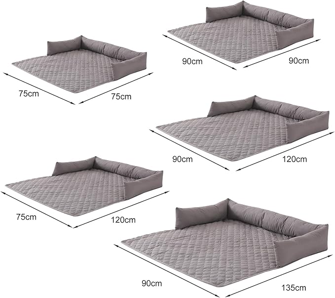 Dog Bed Cover & Couch Protector - Anti-Slip & Waterproof Pet Pad, Cozy Nest for Dogs, Ideal for Sofa, Bed & Car Seat Cushion - Furniture Protector Dark Gray S