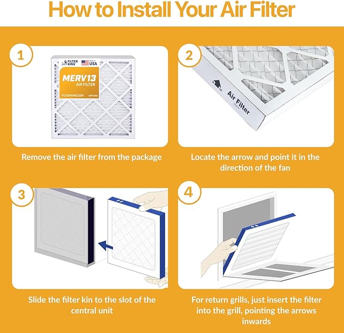 Filter King 12x27x1 Air Filter | 6-PACK | MERV 13 HVAC Pleated A/C Furnace