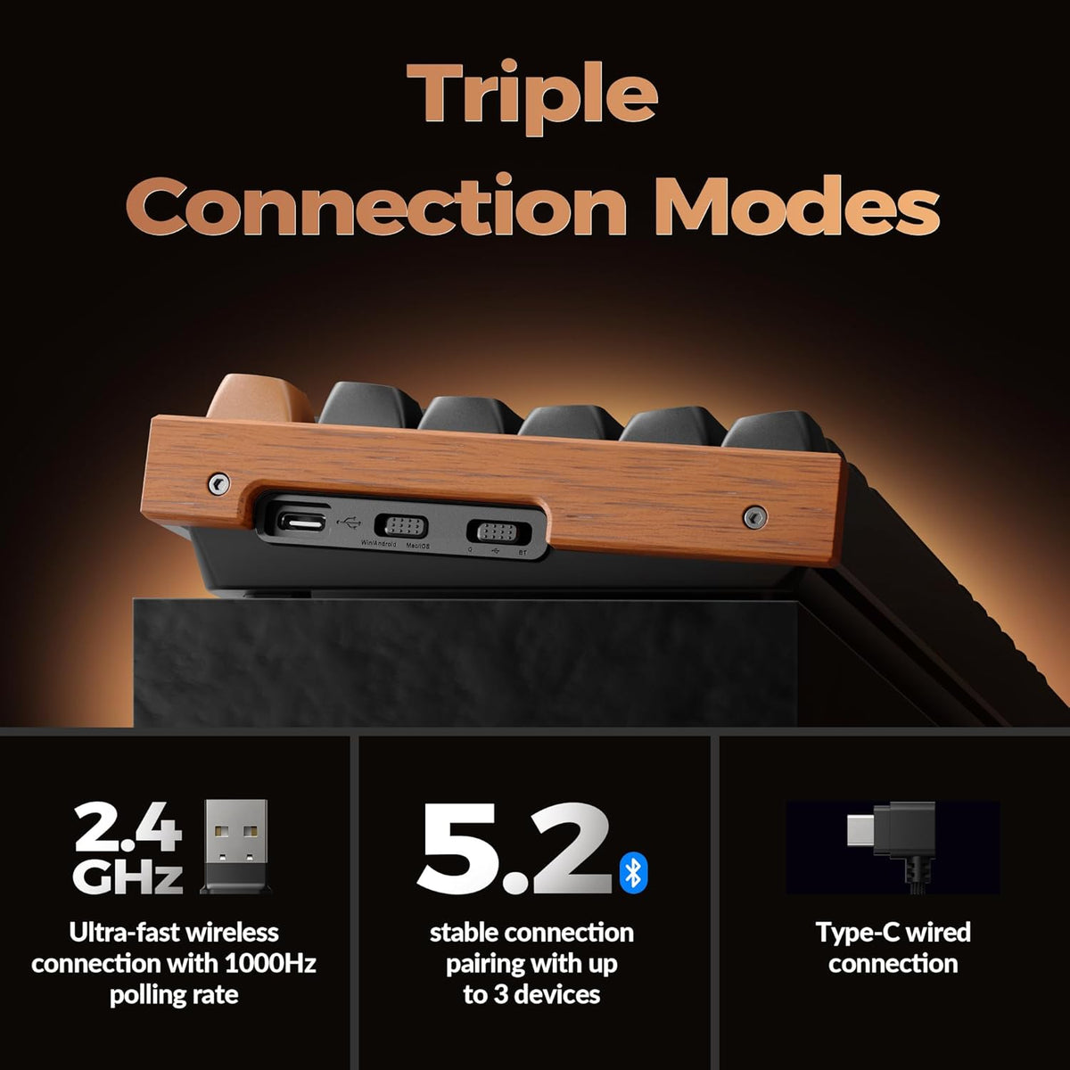 Keychron K8 HE TKL Wireless Custom Mechanical Keyboard, Hall Effect 80%
