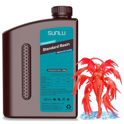 SUNLU 3D Printer Resin 2kg, Fast Curing Standard 3D Resin