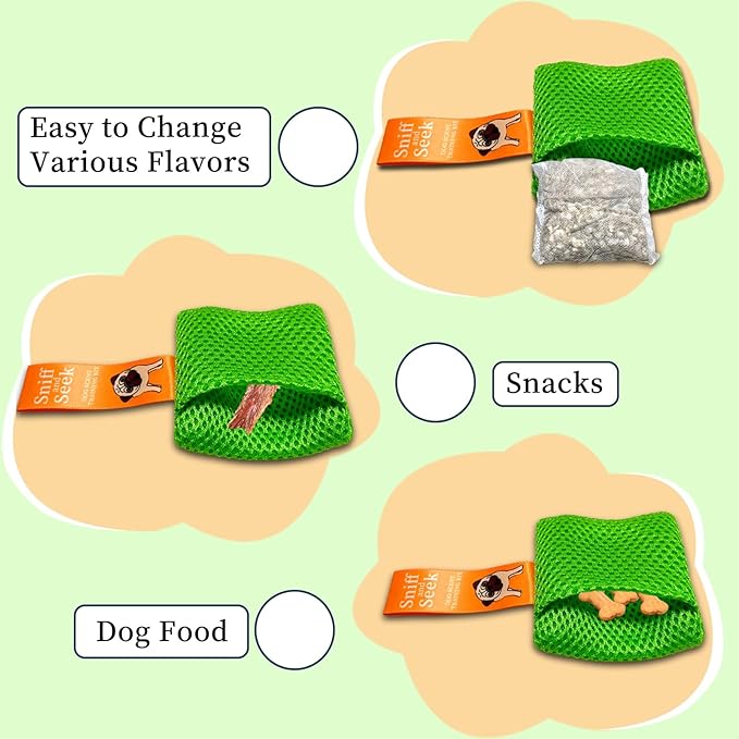 Dog Scent Training kit, Brain Games, Hide and Seek Toys - Fun Nose Work Games, Sniff and Seek Sniffing Toys, Nosework Kit, Scent Work Kit for All Ages Dog (Green)