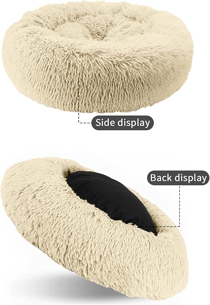 Nisrada Cat Beds for Indoor Cats,20 Inch Dog Bed for Small Melium Large Dogs, Washable-Round Pet Bed for Puppy and Kitten with Slip-Resistant Bottom