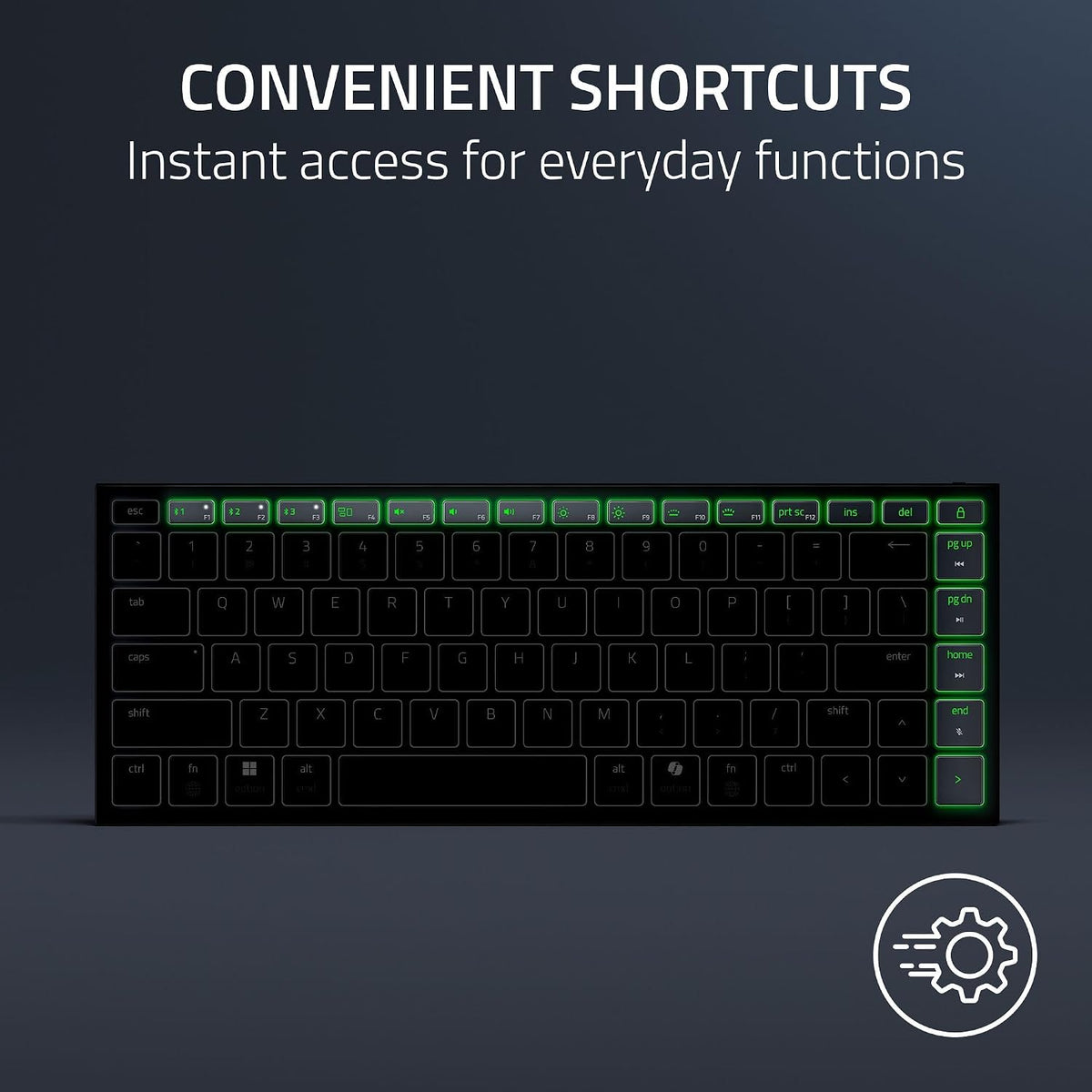 Razer Joro Wireless Gaming Keyboard, Portable Compact 75%, Low Profile Keys