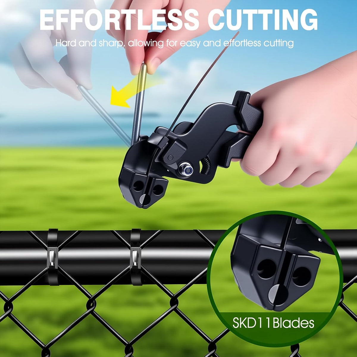 Stainless Steel Cable Tie Gun & 100pcs 12in Black Metal Zip Ties