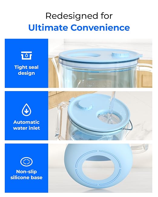Waterdrop Large Glass Alkaline Water Filter Pitcher