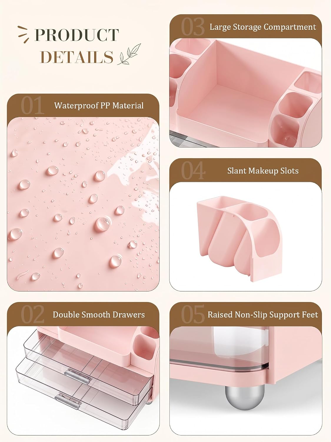 Large Makeup Organizer Countertop for Vanity Skincare Organizers
