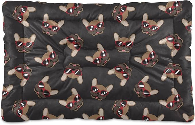 Pet Bed Funny French Bulldog Dog Bed Mat Absorbing Non Slip Pad Pet Sleeping Mat for Small, Medium, and Large Dogs Puppy Cat 36 in x 24 in