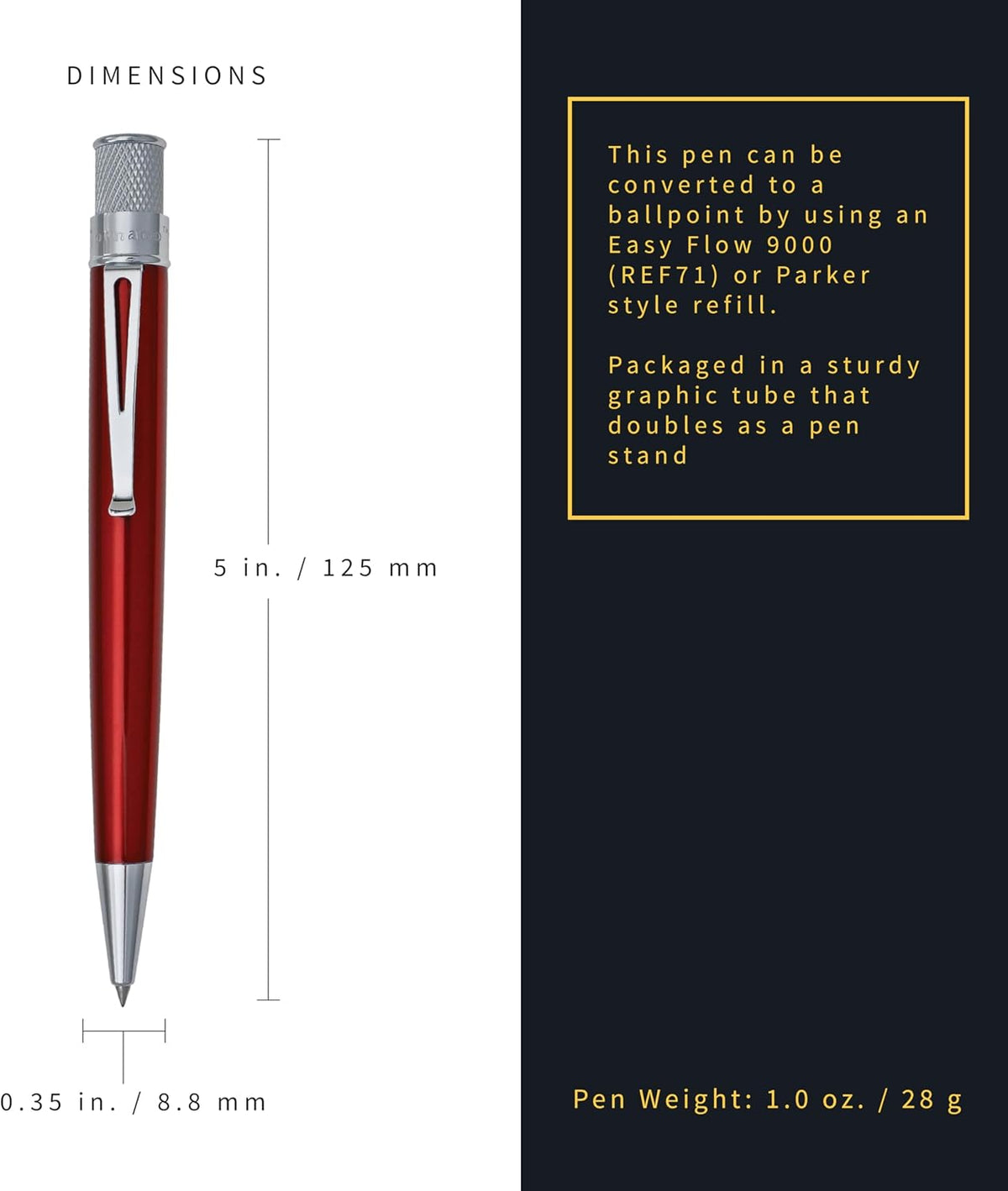 Retro 51 Tornado™ Classic Lacquer - Red Rollerball Pen