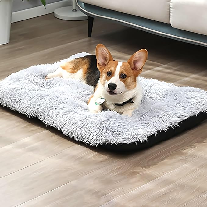 Dog Crate Mat, Dog Bed for Large Dogs, Comfy Fluffy Kennel Pad Anti-Slip for Dog beds & Furniture, Quilted Dog Bed for Pets for Medium/Small Dogs Cats (Color : Red, Size : 43x29)