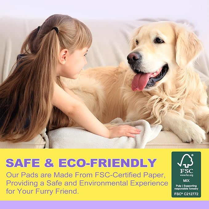 MIZOK Dog Pee Pads 30x36in, Pee Pads for Dogs XL Lavender Scented Odor Eliminating Super Absorbent Up to 10 Cups with 6-Layer Leak-Proof Quick-Dry Purple (40 Counts)