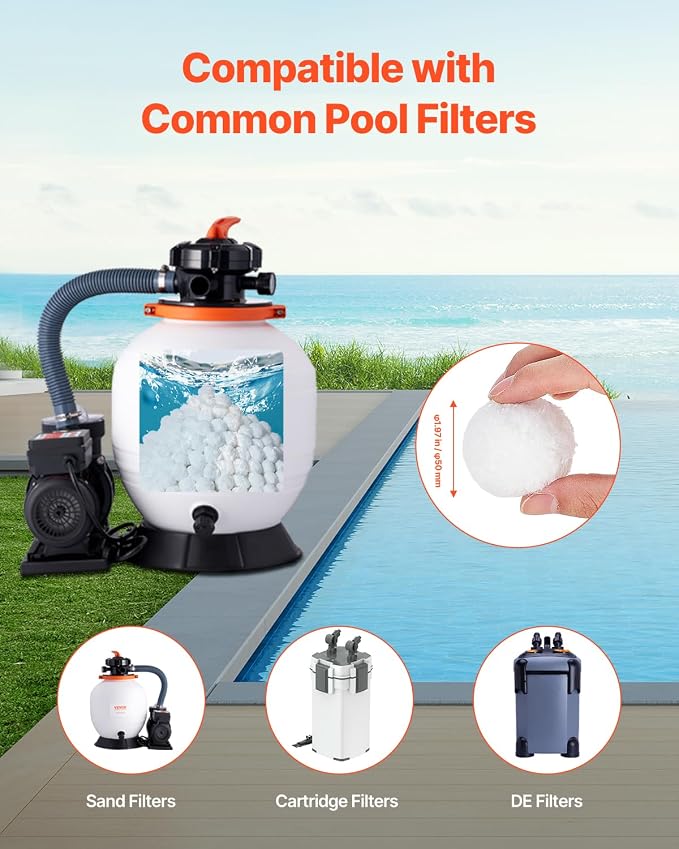VEVOR Pool Filter Balls for Sand Filter, 4.6 lbs, Filter Balls Replace Pool