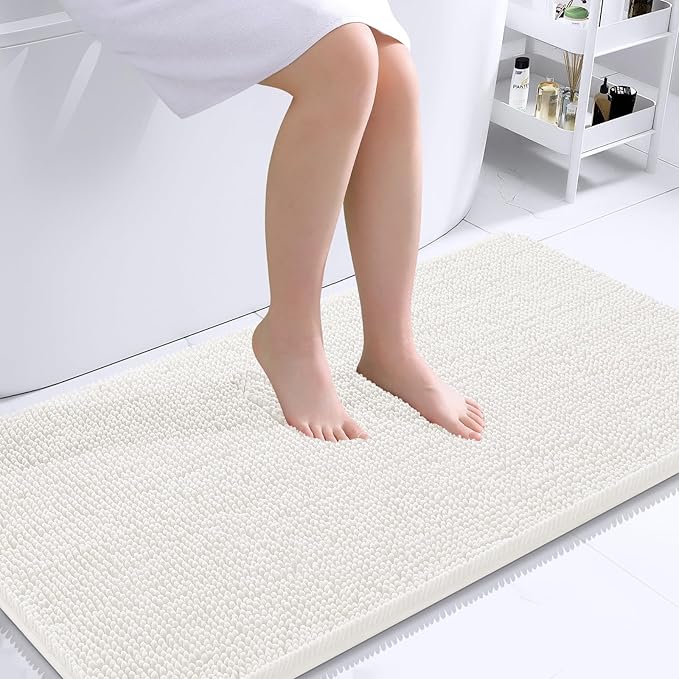 OLANLY Bathroom Runner Rugs 44x24, Extra Soft Absorbent Chenille Bath Rugs