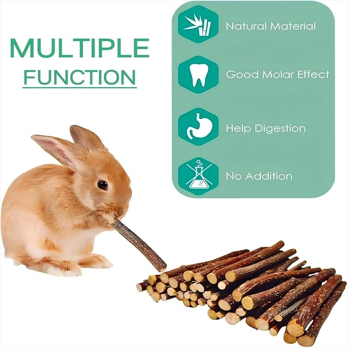 Apple Wood Sticks for Chinchilla,Natural Chew Toys and Treats for Chinchilla Guinea Pig Hamster Gerbil,Rabbit Chew Toys for Teeth (Thin 600g-21oz)