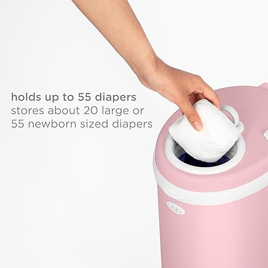 Ubbi Stainless Steel Diaper Pail, Odor Locking, No Special Bag Required, Award-Winning, Registry Must-Have, Fig Blossom